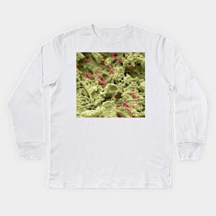 Pseudomonas lung infection, SEM (C021/7004) Kids Long Sleeve T-Shirt